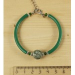 Браслет из агата мохового, шарик 12мм, на струнке