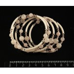 Браслет из кварца розового, 5 оборотов, с трубочками