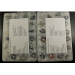 Коллекция минералов и поделочных камней 48 образцов 10-20мм, в 2 коробках 19х12см