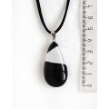Кулон из агата черного, капля плоская 40х22мм