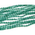 Бусины из циркона капля гр.4*6мм цвет изумрудный, 43см, 70 бусин