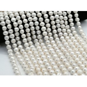 Бусины из жемчуга шарик 9-10мм цв.белый, 34см, 36 бусин