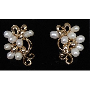 Серьги из жемчуга белого "гроздь большая" Серьги из жемчуга белого "гроздь большая"