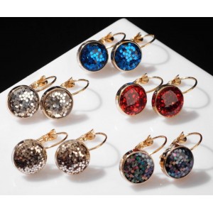 Серьги со стразами "Конфетти" вспышка, цвет МИКС