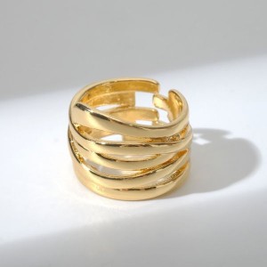 Кольцо "Звенья" широкое, цвет золото, безразмерное Кольцо "Звенья" широкое, цвет золото, безразмерное