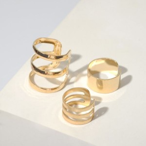 Серьги "Каффы" набор 3 шт, классика, цвет золото