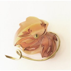 Подсвечник из селенита "Кленовый лист"