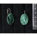Серьги из крафтовой смолы, цвет темно-зеленый, кабошон "камея", овал 25х18мм, замок петелька Серьги из крафтовой смолы, цвет темно-зеленый, кабошон "камея", овал 25х18мм, замок петелька