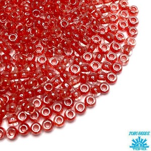 Бисер TOHO №11 цвет 341 прозрачный хрусталь красное внутреннее отверстие ЯПОНИЯ пакет 10 граммов