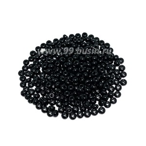 Бисер Чехия натуральный  непрозрачный, 8 размер, арт. 23980, черный, 10 грамм