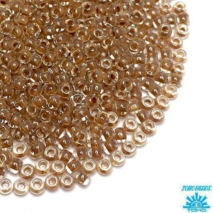 Бисер TOHO №11 цвет 1067 прозрачный хрустальный темно бежевое отверстие ЯПОНИЯ пакет 10 граммов