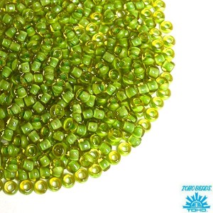 Бисер TOHO №11 цвет 0945 прозрачный желтый, салатовое отверстие, ЯПОНИЯ пакет 10 граммов