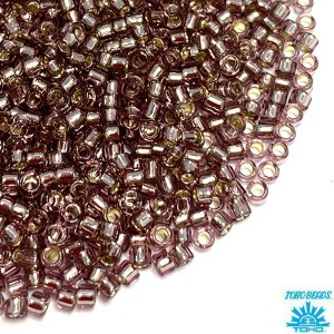 Бисер TOHO Treasure №11 цвет 26 бледно сиреневый/серебристое отверстие Япония 5 граммов