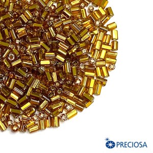 Микростеклярус гладкий, прозрачный Огонёк, желтые тона, размер 1 (2,5*1,9 мм) арт. 17070, 10 грамм, Чехия