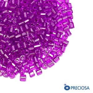 Рубка Чехия PRECIOSA граненая, размер 1,9*2 мм, арт. 18228 прозрачный Огонёг, розовые тона, 10 грамм