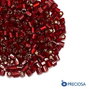 Рубка Чехия PRECIOSA граненая, размер 1,9*2 мм, арт. 97090 прозрачный Огонёг, красные тона, 10 грамм