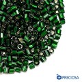 Рубка Чехия PRECIOSA граненая, размер 1,9*2 мм, арт. 57150 прозрачный Огонёг, зеленые тона, 10 грамм