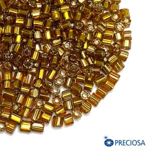 Рубка Чехия PRECIOSA граненая, размер 1,9*2 мм, арт. 17070 прозрачный Огонёг, жёлтые тона, 10 грамм