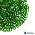 Рубка Чехия PRECIOSA граненая, размер 1,9*2 мм, арт. 57100 прозрачный Огонёк, зелёные тона, 10 грамм