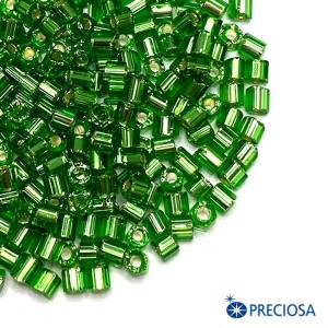 Рубка Чехия PRECIOSA граненая, размер 1,9*2 мм, арт. 57100 прозрачный Огонёк, зелёные тона, 10 грамм