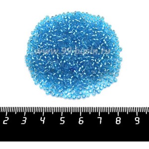 Бисер Чехия прозрачный "Огонек", размер 10, арт. 67030  голубые тона 10 грамм