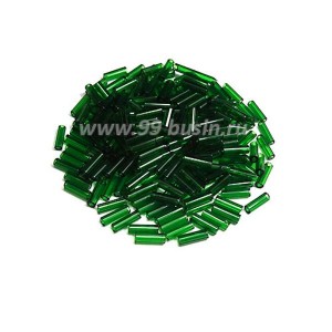 Стеклярус гладкий 7 мм Чехия Preciosa прозрачный зеленые тона 50060 упаковка 10 грамм