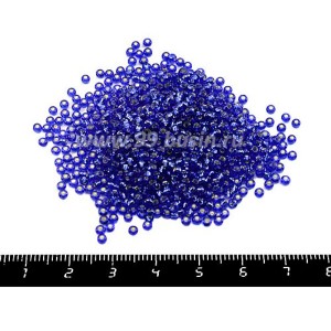 Бисер Чехия прозрачный "Огонек", размер 10, арт. 37050, синие тона 10 грамм