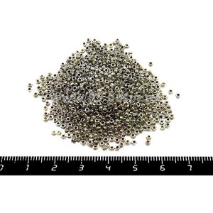 Бисер Чехия, прозрачный, бесцветное стекло, цветное отверстие, блеск, размер 10, арт. 38118, бежевые тона 10 грамм