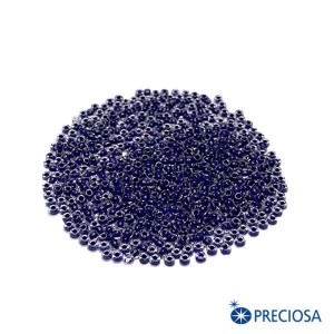 Бисер Чехия PRECIOSA, артикул 38428 прозрачный, окрашеное отверстие, синие тона 10 размер, 10 грамм