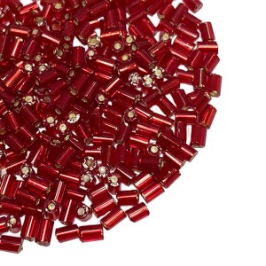 Микростеклярус гладкий, прозрачный, "Огонёк", красные тона, размер 1 (2,5*1,9 мм) арт. 97070, 10 гр, Чехия