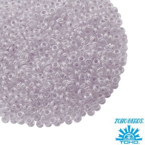 Бисер TOHO Demi Round №11 цвет 1066 прозрачный хрусталь, жемчужно-сиреневое отверстие ЯПОНИЯ 5 граммов