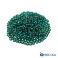 Бисер Чехия прозрачный "Огонек" изумрудно-зеленый, 8 размер, артикул 57710,  10 грамм