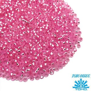 Бисер TOHO №15 цвет 38 розовый, внутреннее серебрение ЯПОНИЯ пакет 5 граммов