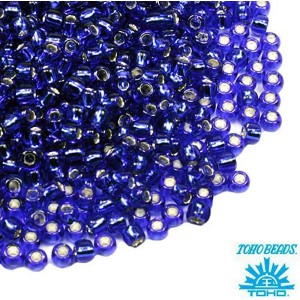 Бисер TOHO №15 цвет 0028 синий внутреннее серебрение ЯПОНИЯ пакет 5 граммов