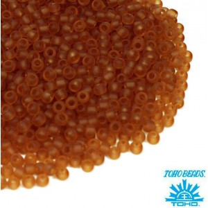 Бисер TOHO №11 цвет 0002CF прозрачный оранжево-коричневый матовый ЯПОНИЯ пакет 10 граммов