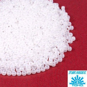 Бисер TOHO №11 цвет 0141 белый перламутр ЯПОНИЯ пакет 10 граммов