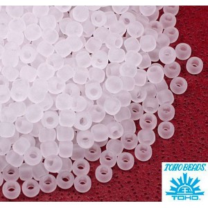 Бисер TOHO №11 цвет 0001F прозрачный белый матовый ЯПОНИЯ пакет 10 граммов