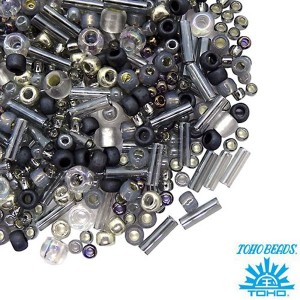 Бисер TOHO Beads Mix, цвет 3211 Tenin-Gray/Gold, 10 грамм/упаковка
