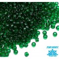 Бисер TOHO №15 цвет 0939 тёмно-зелёный полупрозрачный ЯПОНИЯ пакет 5 граммов