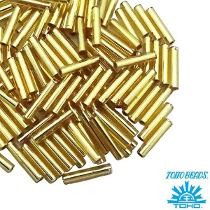 Стеклярус TOHO BUGLE 9 мм № 0022B золотистый 5 граммов Япония
