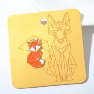 Значок "Графичные животные" лиса, цвет оранжево-жёлтый, цвет золотистый