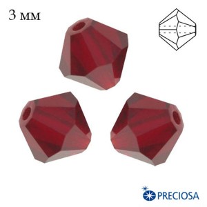 Биконусы хрустальные Preciosa 3 мм Siam 20 штук/упаковка
