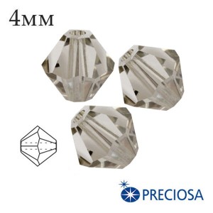 Биконусы хрустальные Preciosa 4 мм Crystal Velvet 20 штук/упаковка Биконусы хрустальные Preciosa 4 мм Crystal Velvet 20 штук/упаковка