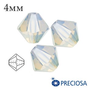 Биконусы хрустальные Preciosa 4 мм Whyte Opal 20 штук/упаковка