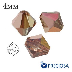 Биконусы хрустальные Preciosa 4 мм Capri Gold 20 штук/упаковка