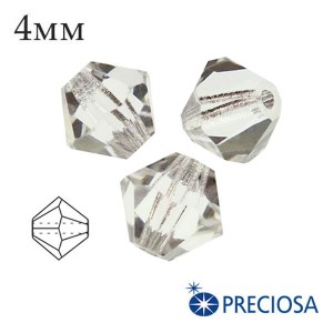 Биконусы хрустальные Preciosa 4 мм Crystal 20 штук/упаковка