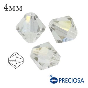 Биконусы хрустальные Preciosa 4 мм Crystal Argent Flare 20 штук/упаковка Биконусы хрустальные Preciosa 4 мм Crystal Argent Flare 20 штук/упаковка
