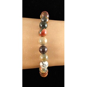 Браслет из яшмы пикассо, шарик 8мм Браслет из яшмы пикассо, шарик 8мм