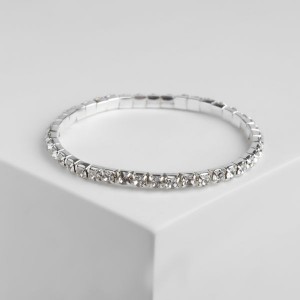 Браслет со стразами "Лёд" 1 ряд, цвет белый, 4 мм Браслет со стразами "Лёд" 1 ряд, цвет белый, 4 мм