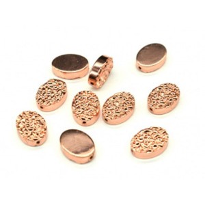 Бусины из гематита овал 10*14мм цвет красное золото, 1 бусина Бусины из гематита овал 10*14мм цвет красное золото, 1 бусина